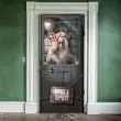 dekoracja na drzwi cela w szpitalu psychiatrycznym guirca 180x80 cm