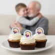 dekoracja na dzien dziadka urodziny oplatek na muffinki tartaletki super dziadek 6 szt