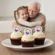 dekoracja na dzien dziadka urodziny oplatek na muffinki tartaletki super dziadek 6 szt