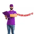 dekoracja na dzien kobiet 8 marca baner girlanda papierowa azurowe roze do szkoly pracy 2 m