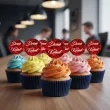 dekoracja na dzien kobiet 8 marca pikery na muffinki roze czerwone do pracy klasy 6 szt