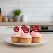 dekoracja na dzien kobiet 8 marca pikery na muffinki roze czerwone do pracy klasy 6 szt