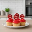 dekoracja na dzien kobiet 8 marca pikery na muffinki roze czerwone do pracy klasy 6 szt