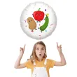 dekoracja na dzien wiosny do przedszkola balon foliowy warzywa bialy do girland 18 rnd