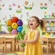 dekoracja na dzien wiosny dzien dziecka balon foliowy teczowy kwiatek do przedszkola 15 shp