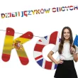 dekoracja na europejski dzien jezykow baner flagi girlanda papierowa do szkoly 3 m