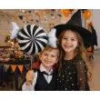 dekoracja na halloweeen balon foliowy cukierek albo psikus do girland czarno bialy 20 shp