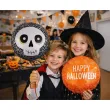 dekoracja na halloweeen balon foliowy czaszka i straszna dynia pajeczyny czarny 18 rnd