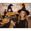 dekoracja na halloweeen balon foliowy kapelusz czarownicy czarny do girlandy 22 shp