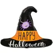 dekoracja na halloweeen balon foliowy kapelusz czarownicy czarny do girlandy 22 shp