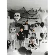 dekoracja na halloweem duzy balon foliowy kosciotrup xxl kremowy 61 shp