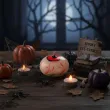 dekoracja na halloween andrzejki swieczka plywajaca krwawe oko galka oczna krew ozdoba sesja x25