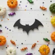 dekoracja na halloween andrzejki zawieszka hdf nietoperz czarny 62 x 85 mm