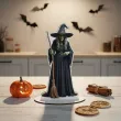 dekoracja na halloween drewniana figurka czarownica do postawienia 15 cm