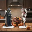 dekoracja na halloween drewniana figurka kosciotrup do postawienia 15 cm