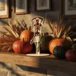 dekoracja na halloween drewniana figurka kosciotrup do postawienia 15 cm
