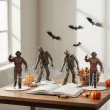 dekoracja na halloween drewniana figurka strach na wroble do postawienia 15 cm