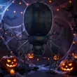 dekoracja na halloween duzy balon foliowy pajak xxl czarny ozdoba do girland 40 shp