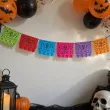 dekoracja na halloween girlanda papierowa baner kolorowe czaszki dia de los muertos 2 2 m