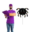 dekoracja na halloween mini balon foliowy uroczy pajak czarny na patyczek 14 shp