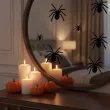 dekoracja na halloween naklejki foliowe pajaki czarne ozdoba 14 szt