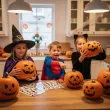 dekoracja na halloween naklejki foliowe straszne dynie czarne ozdoba 6 kpl