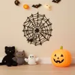 dekoracja na halloween papierowa zawieszka pajeczyna do powieszenia czarna 20 cm