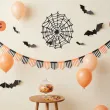 dekoracja na halloween papierowa zawieszka pajeczyna do powieszenia czarna 20 cm