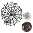 dekoracja na halloween papierowa zawieszka pajeczyna do powieszenia czarna 20 cm