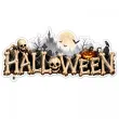 dekoracja na halloween plakat na okno drzwi napis czaszki ozdoba halloweenowa do powieszenia