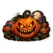dekoracja na halloween plakat na okno drzwi straszna dynia ozdoba halloweenowa do powieszenia