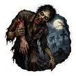 dekoracja na halloween plakat na okno drzwi zombie i cmentarz ozdoba halloweenowa do powieszenia