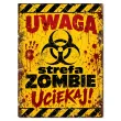 dekoracja na halloween powitalny plakat na drzwi cukierek albo psikus strefa zombie zaproszenie
