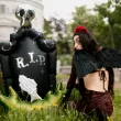 dekoracja na halloween stojacy balon foliowy xl nagrobek i czaszka 59 1 awk