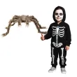 dekoracja na halloween sztuczny pajak xxl z owlosieniem brazowy straszna ozdoba 70 cm