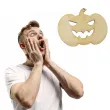 dekoracja na halloween zawieszka drewniana zla dynia ozdoba do powieszenia 82 x 62 mm