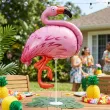 dekoracja na hawajskie party balon foliowy flaming rozowy