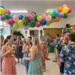 dekoracja na hawajskie party balon foliowy flaming rozowy