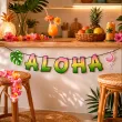 dekoracja na impreze w hawajskim stylu baner girlanda papierowa aloha wakacje lato 1 5 m