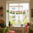 dekoracja na impreze w hawajskim stylu baner girlanda papierowa aloha wakacje lato 1 5 m