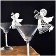dekoracja na kieliszki aniolek art srebrna 6 szt