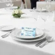 dekoracja na komunie chrzest wizytowki na stol winietki chlopiec w albie personalizacja x5
