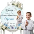 dekoracja na komunie drewniana tablica powitalna chlopiec w albie personalizacja 39 5 cm