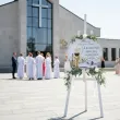 dekoracja na komunie drewniana tablica powitalna kielich z biblia personalizacja ozdoba sali