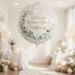 dekoracja na komunie personalizowany balon foliowy eukaliptus beauty imie bialy 18 rnd