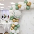 dekoracja na komunie personalizowany balon foliowy eukaliptus beauty imie bialy 18 rnd