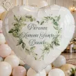 dekoracja na komunie personalizowany balon foliowy eukaliptusowe serce imie bialy 18 hrt