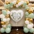 dekoracja na komunie personalizowany balon foliowy eukaliptusowe serce imie bialy 18 hrt