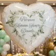 dekoracja na komunie personalizowany balon foliowy eukaliptusowe serce imie bialy 18 hrt