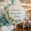 dekoracja na komunie personalizowany balon foliowy konwalie imie bialy 18 rnd